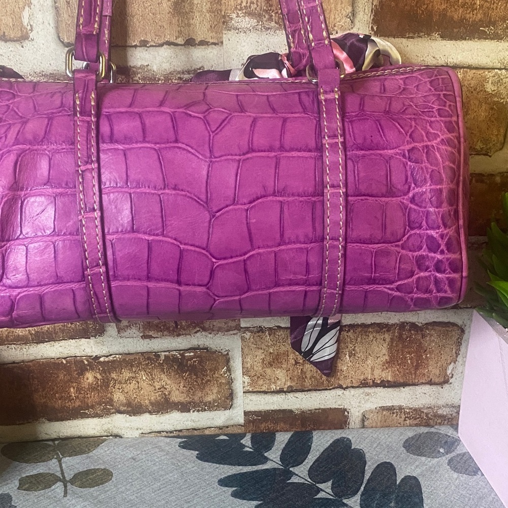 Dooney & Bourke Purple croc barrel and wallet set - Picture 5 of 17